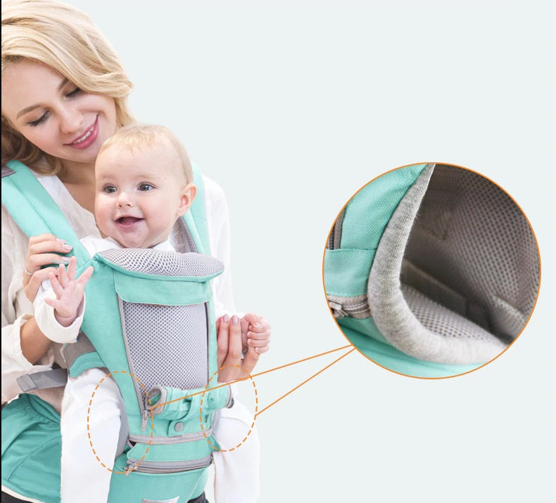 3in1 Ergonomic Baby Carrier Baby Hipseat Travel Sling Summer, 0-36 Months