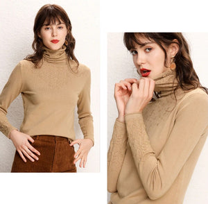 Basic Cashmere Turtle Neck Pullover Sweater