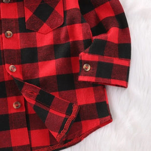Long-Sleeve Plaid Flannel Children Shirts For 2-11 Years, Bundle of 2 Pcs