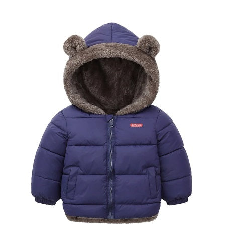 Double Side Winter Parkas For Girls Boys Warm Thick Hoodied