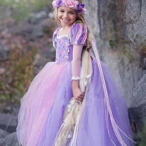 an adorable 7 year old girl wearing Tulle Dress | Girls Party Dress
