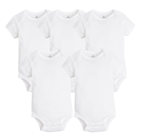Cotton Baby Bodysuits, 5 Pcs Set
