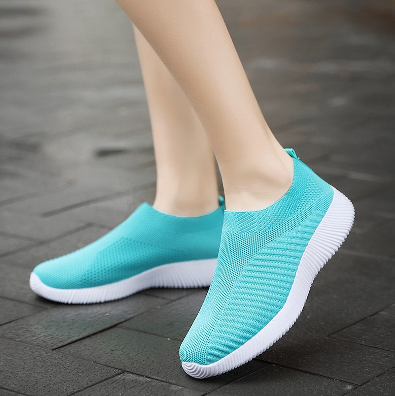 Breathable Mesh Platform Sneakers Slip on Soft Ladies Casual Running Shoes