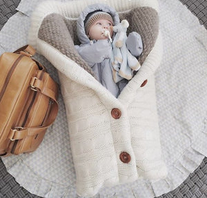 Unisex Infant Swaddle Blankets | Knit Baby Stroller Wraps