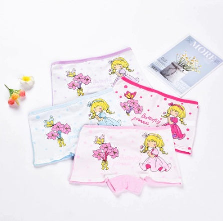 High Quality Cotton Girls Panties Cute Cat Pattern,  2-12Y, 4 Pieces/Lot