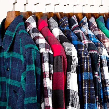 plaid flannel shirts in different colours