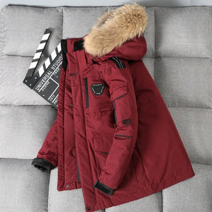 Extreme Warm Real Fur Collar Casual Waterproof Parka Down Jacket, -30'C / -22'F