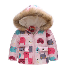 Winter Jacket For Girls Hooded, Faux Fur