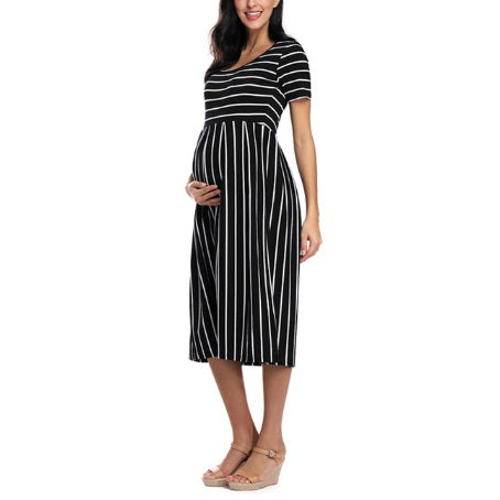 Short Sleeve Knee Length Pregnancy Dress