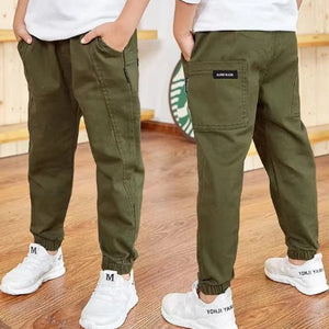 High Quality Cotton Casual Pants for Children, 4-13 Y