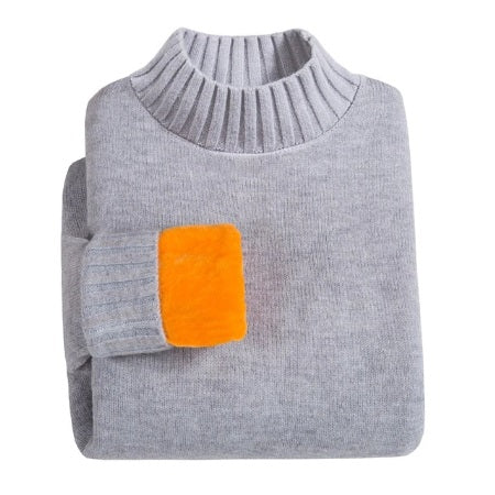 Super Warm Sweater Men's Turtleneck Slim Soft Fleece Pullover