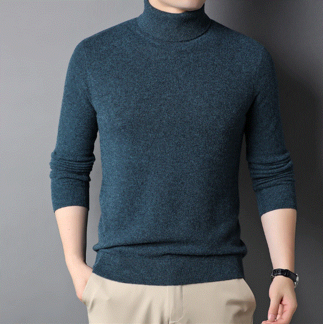 a handsom young man wearing pure merino wool sweater colour green