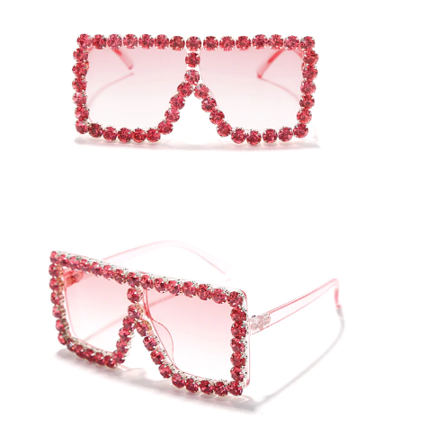 Fashion Baby Diamond Square Glasses Rhinestone