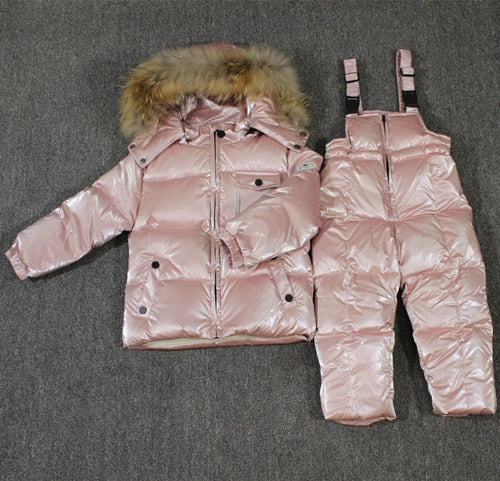 pink snowsuit