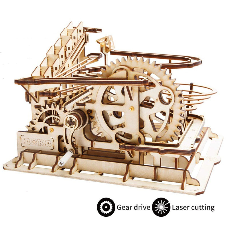 Wooden Marble Run | DIY Waterwheel Coaster | Wooden Model Building Kits Assembly Toy