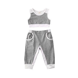 Pudcoco US Stock Baby Girl Top and Pants Tracksuit