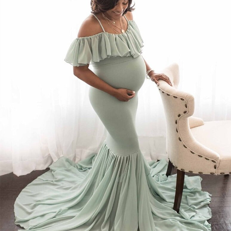 Mermaid Maternity Dress For Photoshoot