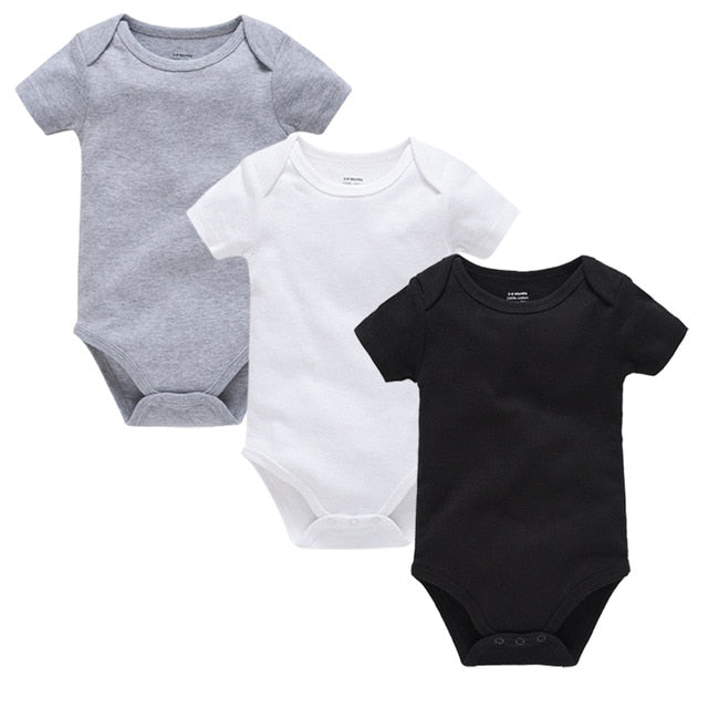 Cotton Baby Bodysuits, 3 Pack