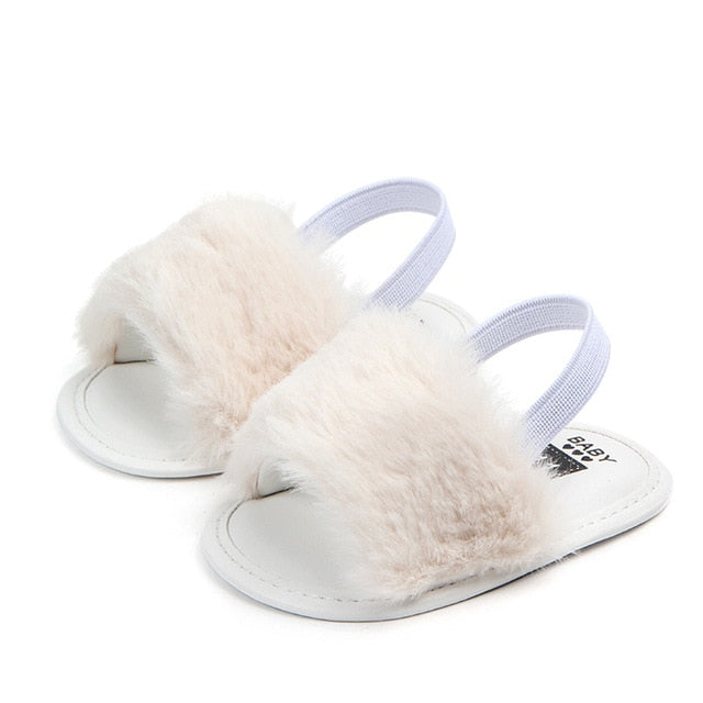 Baby Girl Sandals with Faux Fur