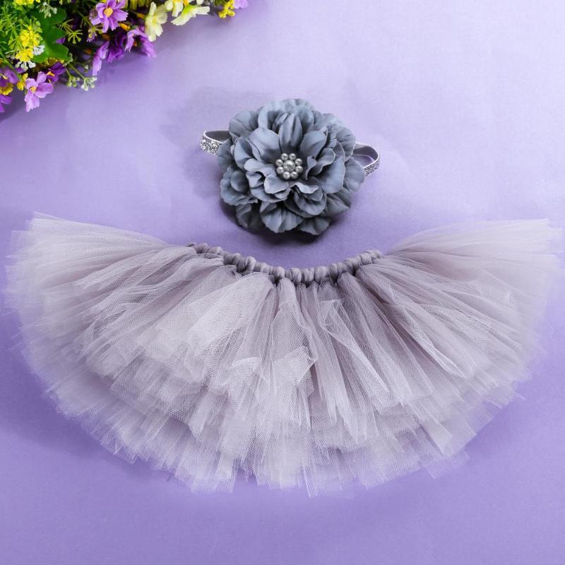 Newborn Baby Photography Props | Handmade Flower Headband + Mini Skirt