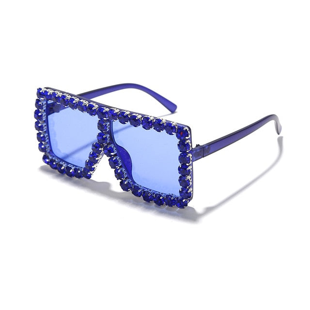 Fashion Baby Diamond Square Glasses Rhinestone