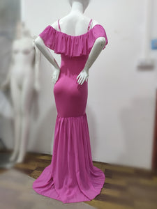 open back dress for pregnant woman