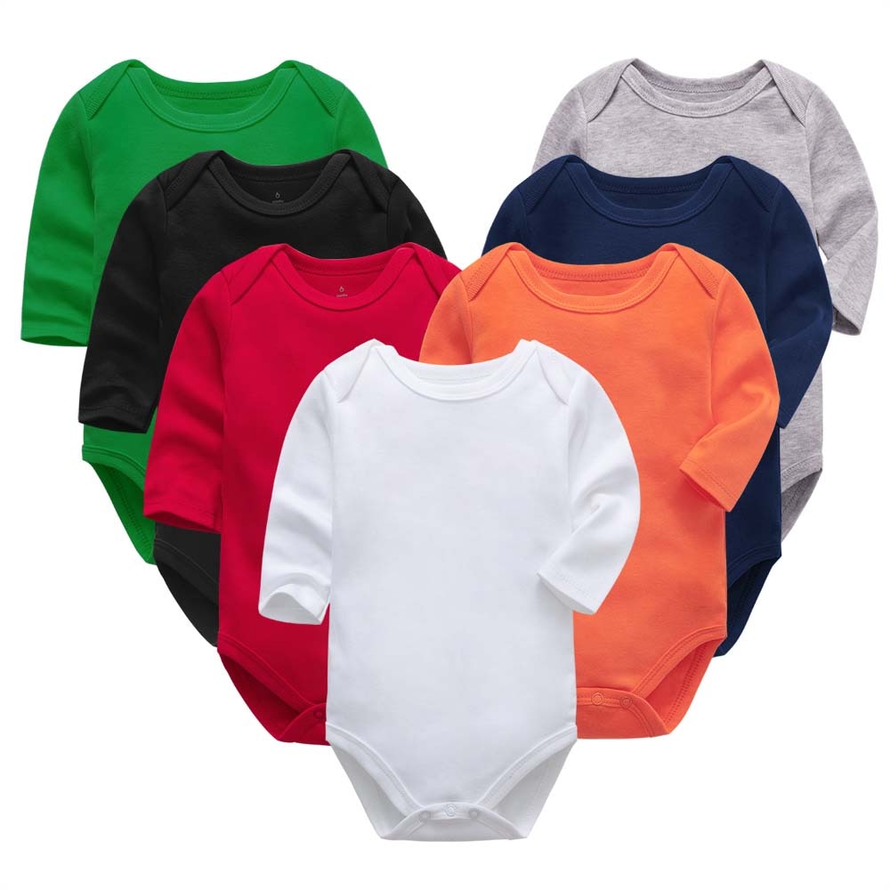 Long Sleeve Baby Bodysuits, Candy Colours
