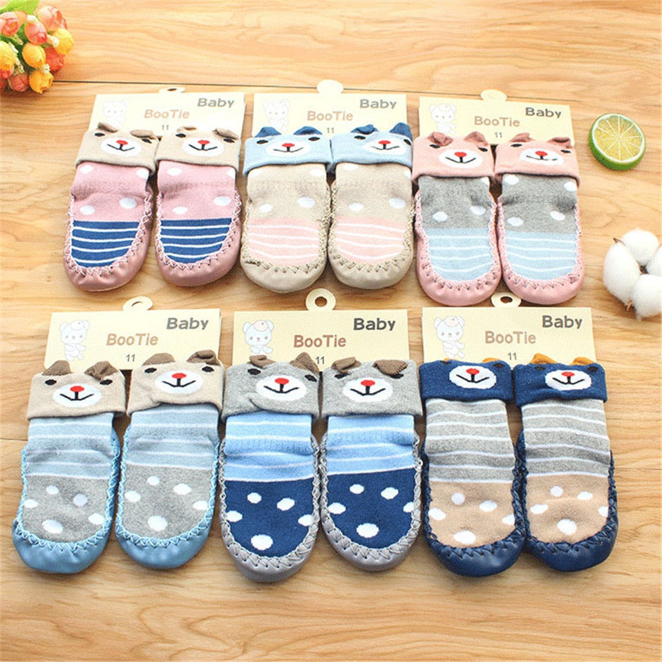 Baby Socks With Rubber Sole, 3 Pack