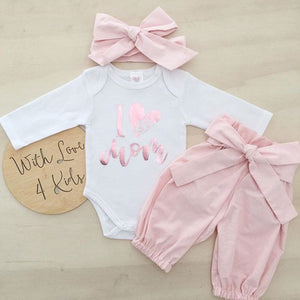 Baby Girl Suit with Letter Print