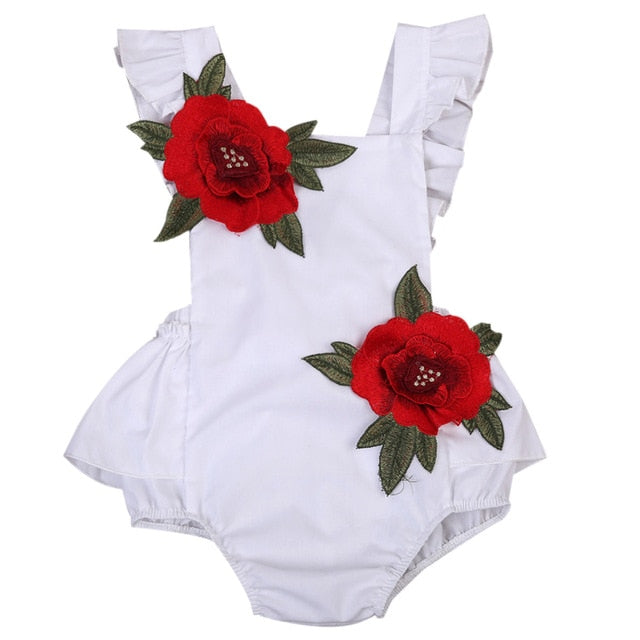 Summer Baby Girls Sleeveless Jumpsuit Floral Romper