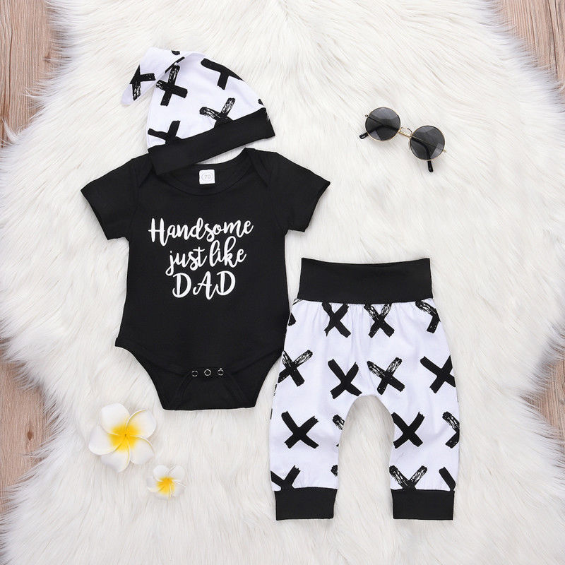 Baby Boy Outfit Sets With Fun Letterprint