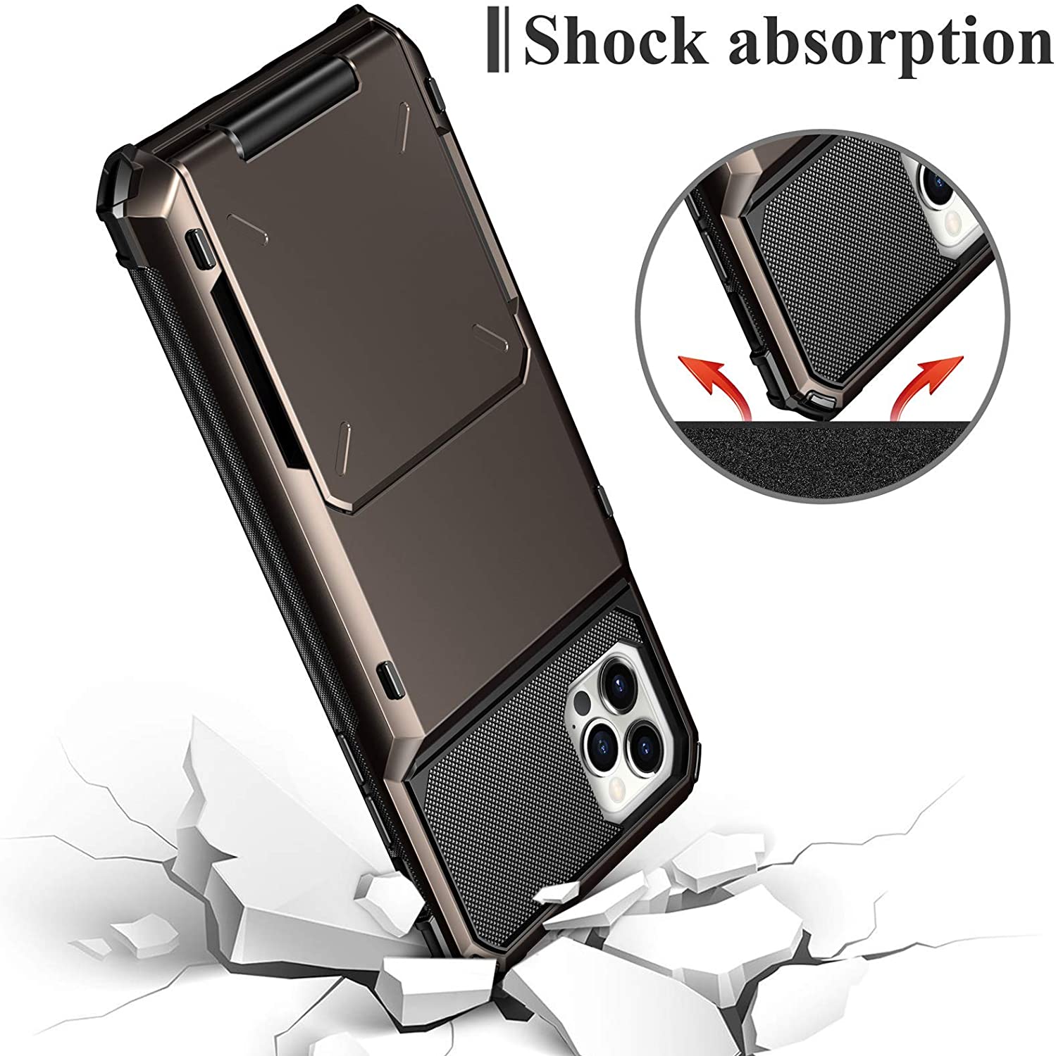 iphone 7 case with card holder shock absorbant