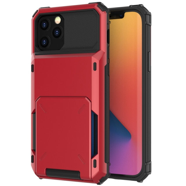 iphone 8 case with card holder red