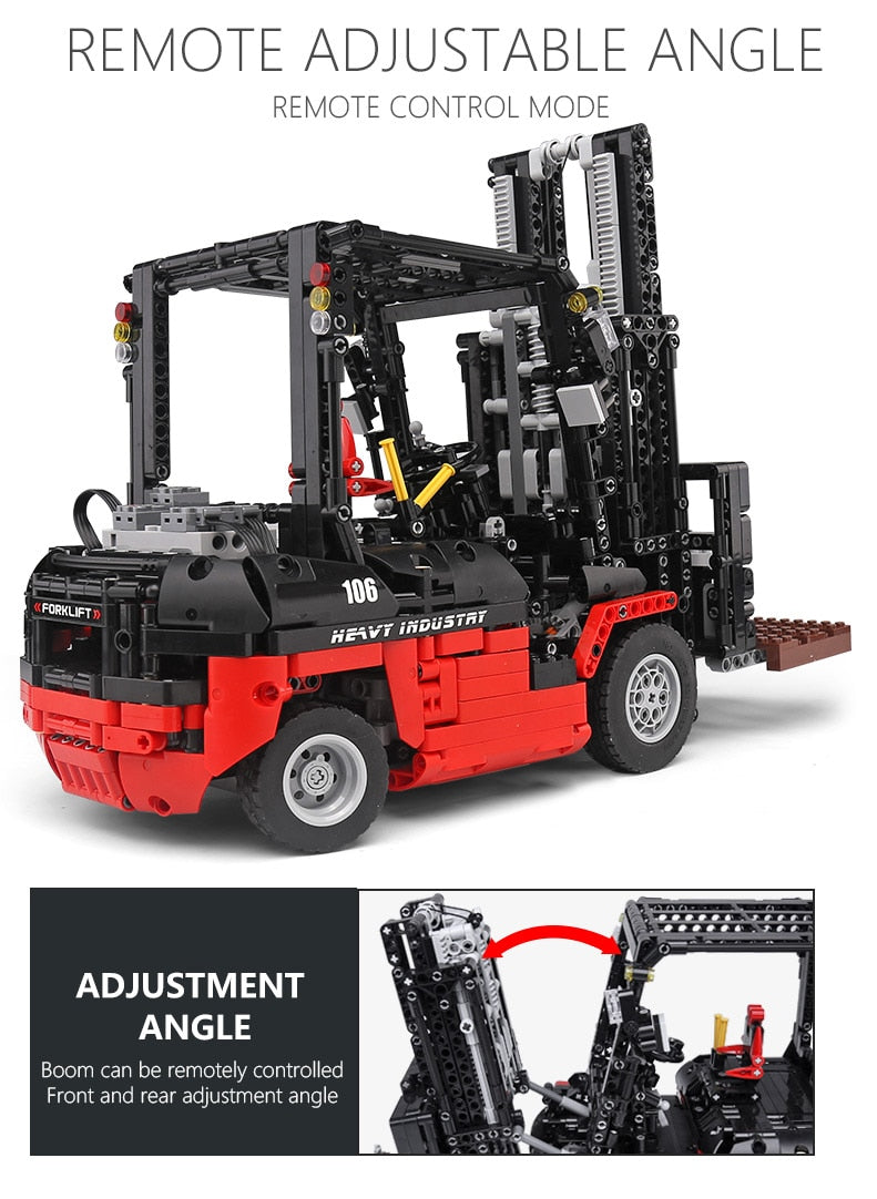 toy forklift with adjustable angle