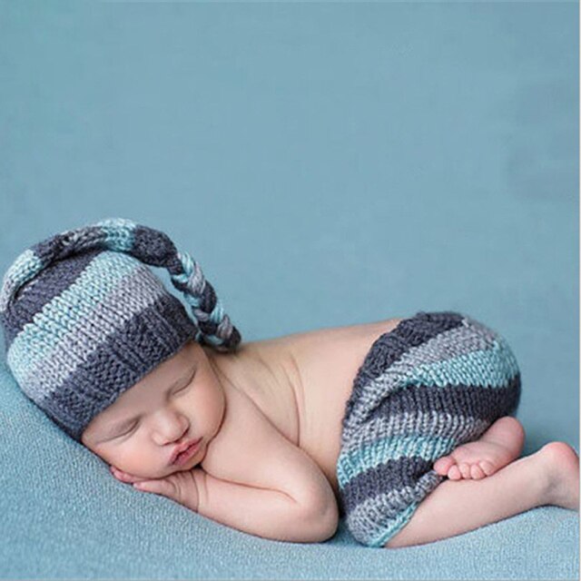 Newborn Photography Props, Hat and Diaper Cover, 2 Pcs Set