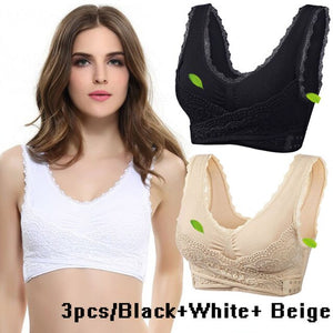 in our online store you can buy 3 pack cross front side buckle bra in colour black , nude and white  with free shipping and 30 day return