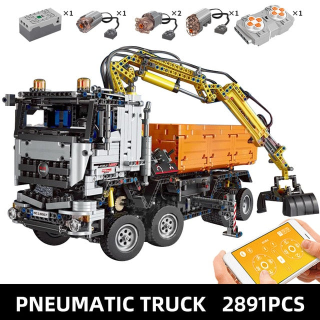 toy pneumatic truck with motor power and remote control 