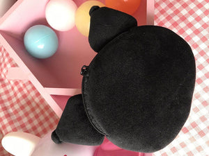 Black Plush Bag Toy for Girls Large Capacity Shouder Bag Plush Purse Toy Girls Gift