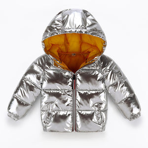 Winter And Rain Jacket Kids Metallic Silver
