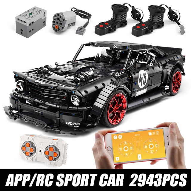 motor power sport car model black with remote control