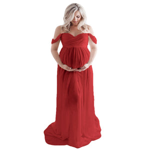 red dress for maternity photo