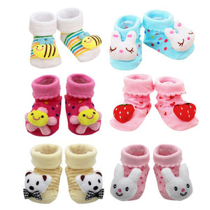Baby Socks with 3D Design, 6 Pack
