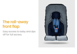 car seat cover provides easy access to baby