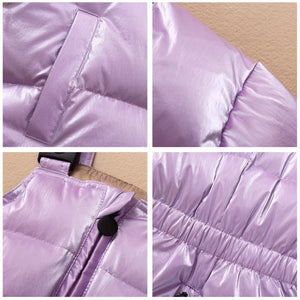 light purple snowsuit