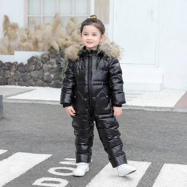black snowsuit for infant