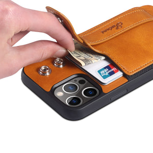  leather mobile phone cases with card and cash holder
