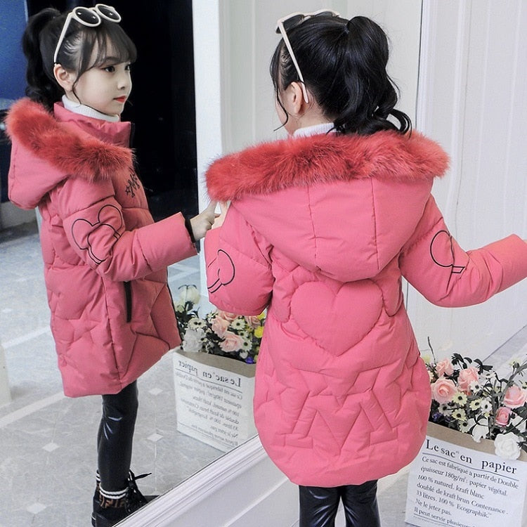 Windproof Winter Coat | Cartoon Style Coat Girls