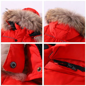 girls parka with detachable real fur hood