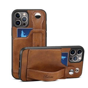  leather mobile phone cases with card holder brown