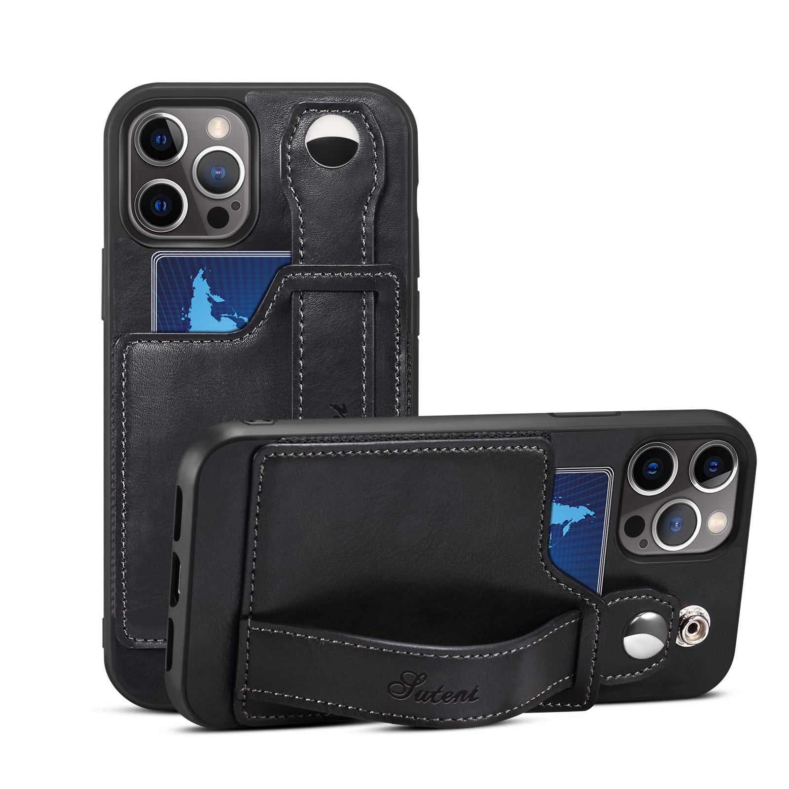  leather mobile phone cases with card holder black